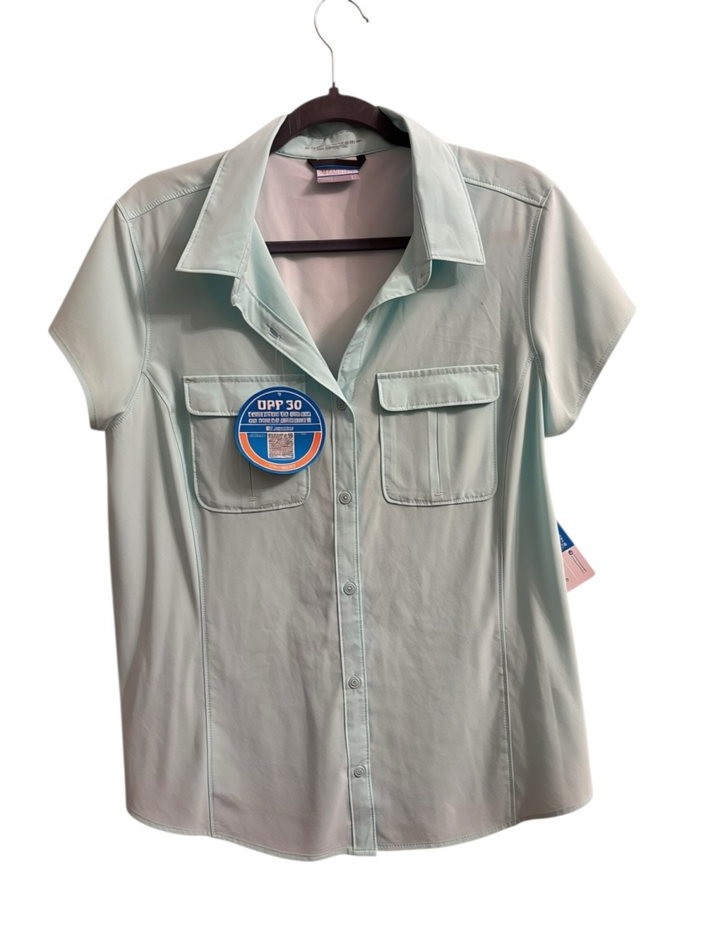 Columbia‎ Mint Green Short Sleeve Button-Up Shirt